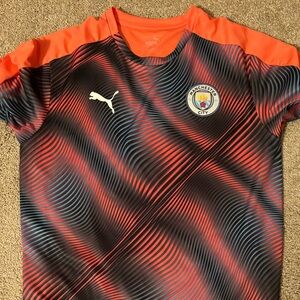 Puma Manchester City Wave Pattern Training Jersey - Black and Orange